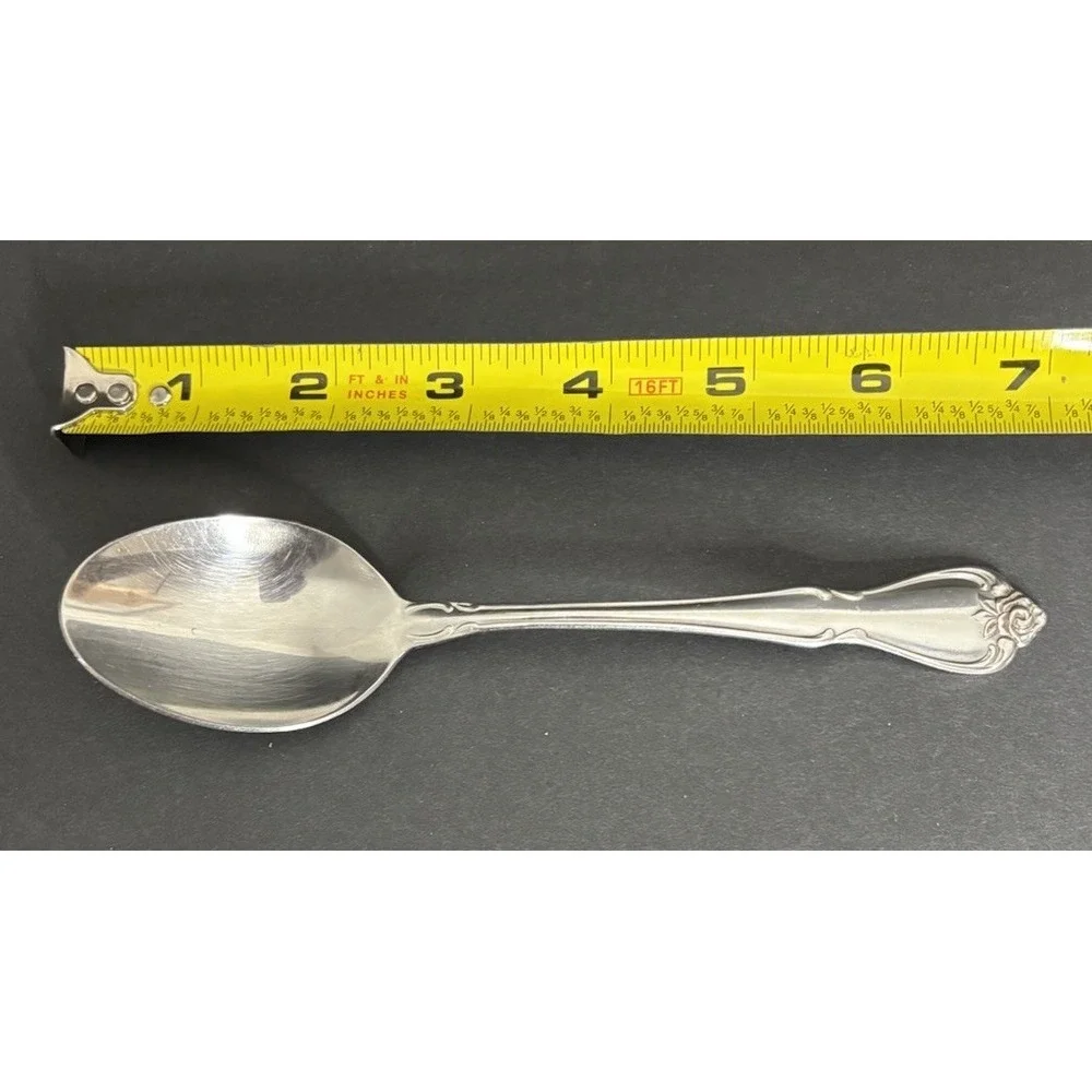 Oneida Arbor Rose True Rose Teaspoon Salad Fork & 3 Oval Soup Spoons Flatware